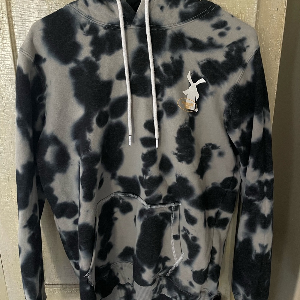 Black and Gray Tie-Dye Hoodie
